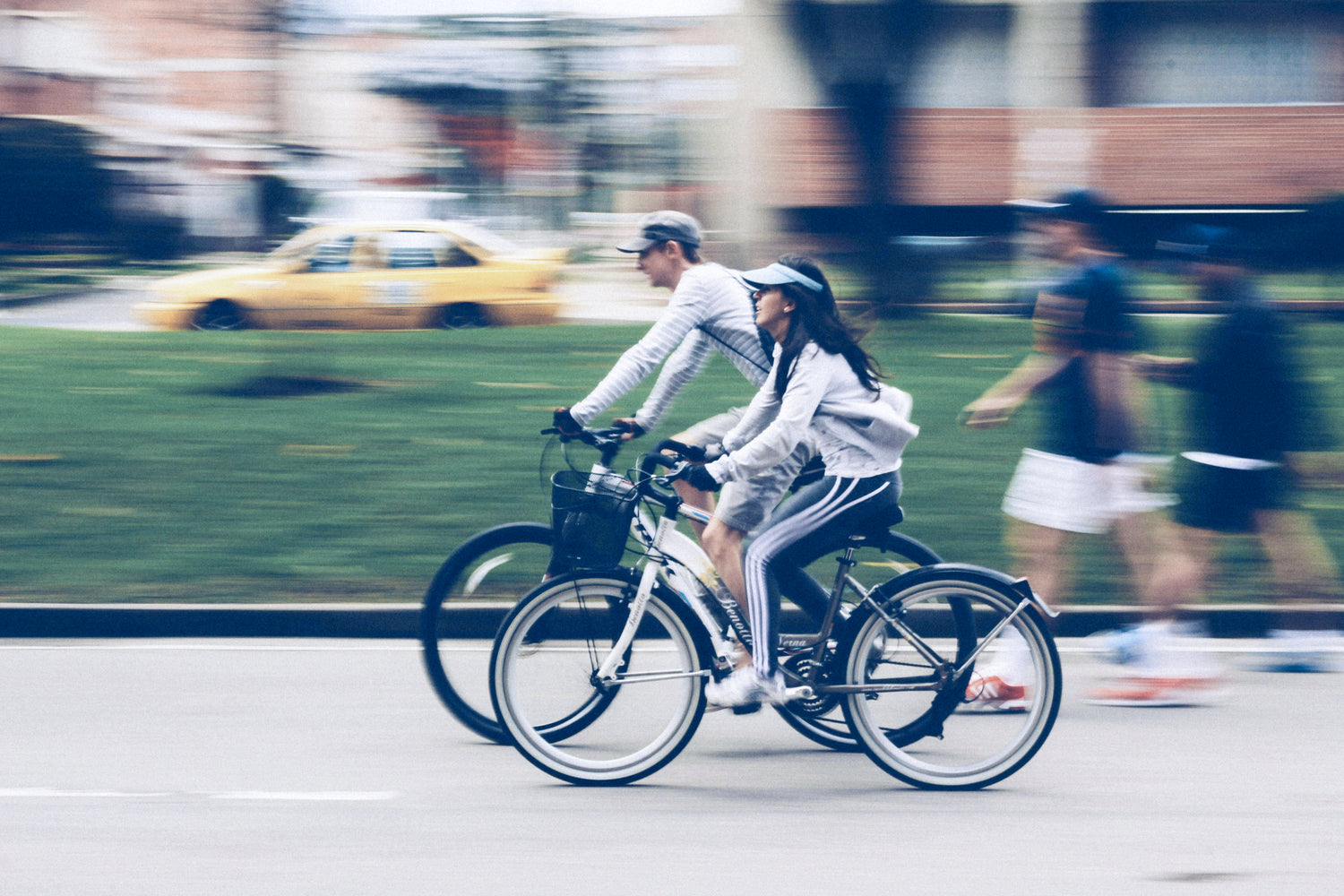 Casual bike ride for two – showcasing BSCOBBER’s in-house R&D, rigorous testing, sustainable materials, and dedication to user experience and reliability