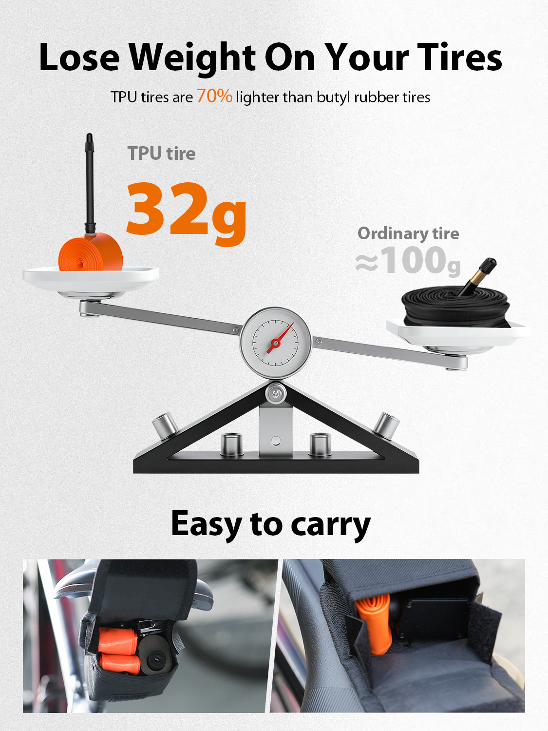 700c road bike inner tube easy to carry