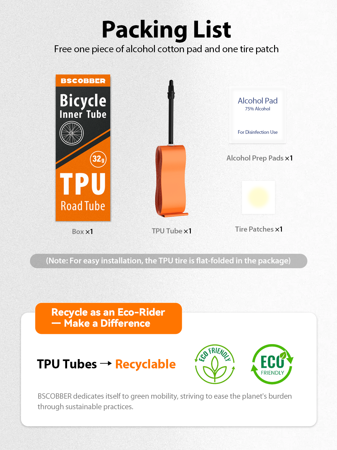 BSCOBBER TPU tube packing list recycle 