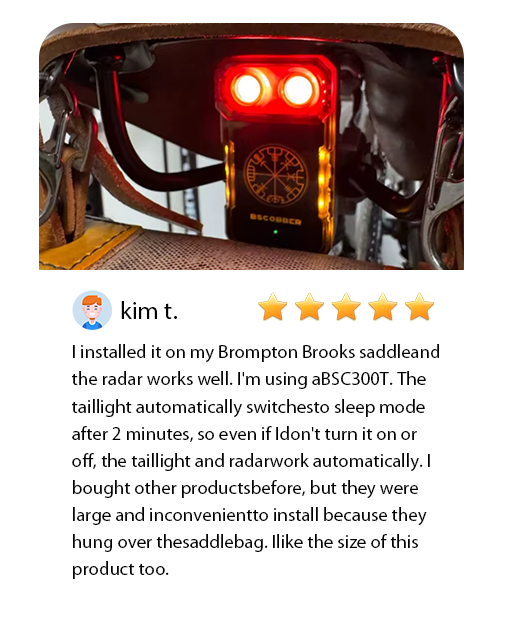 Brompton Brooks Saddle Bike Radar Taillight Installation -Auto Sleep Mode Radar Light