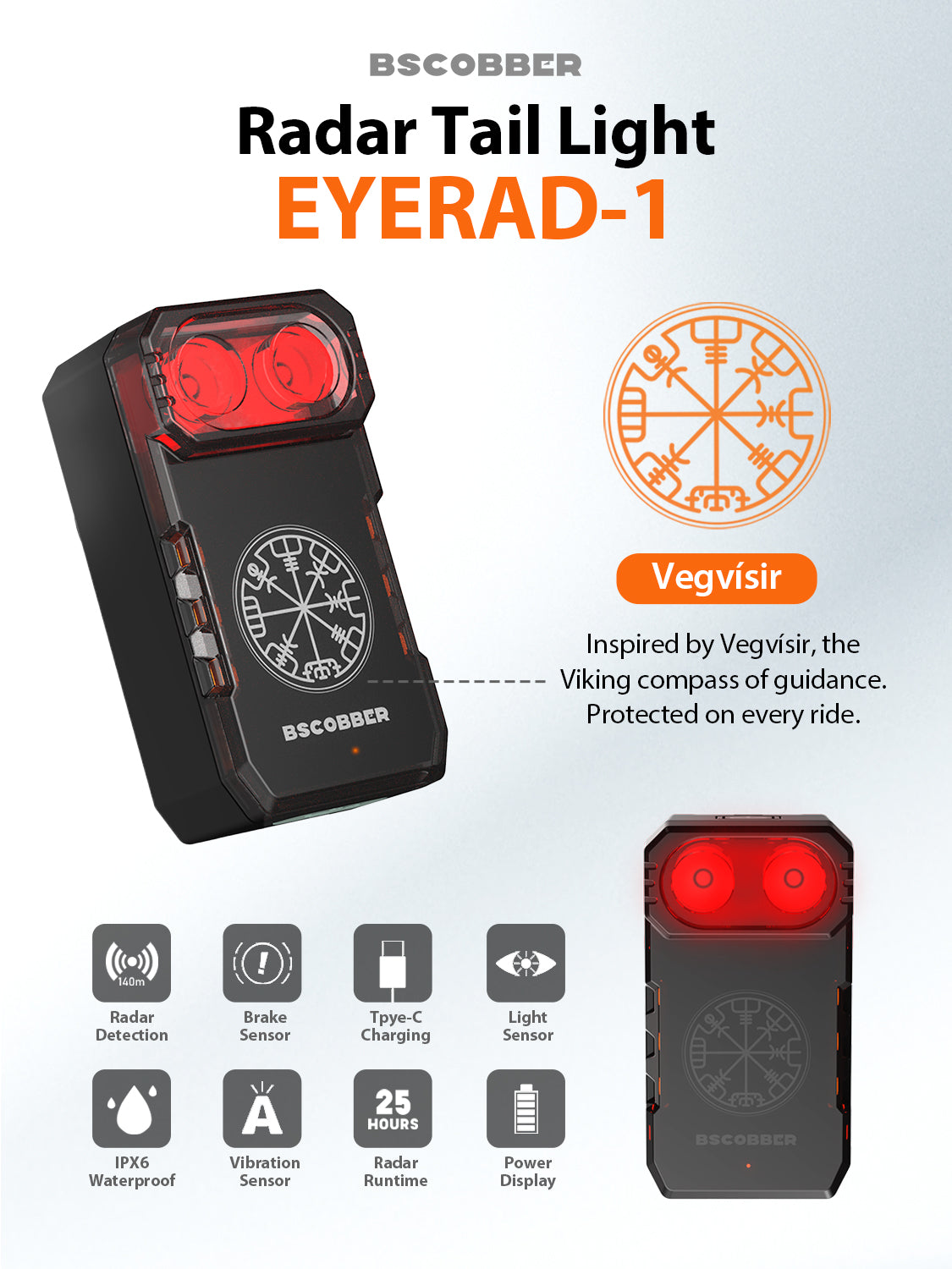 bscobber eyerad-1 radar with tail light viking compass of guidance