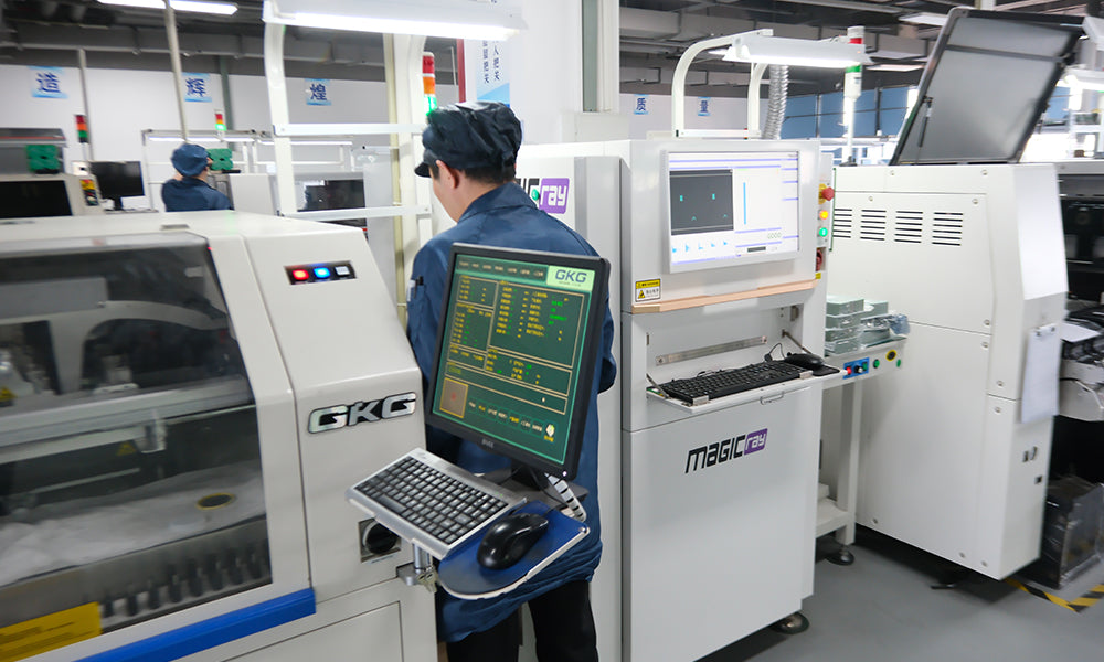 Modern assembly line at BSCOBBER factory for smart inflator production.
