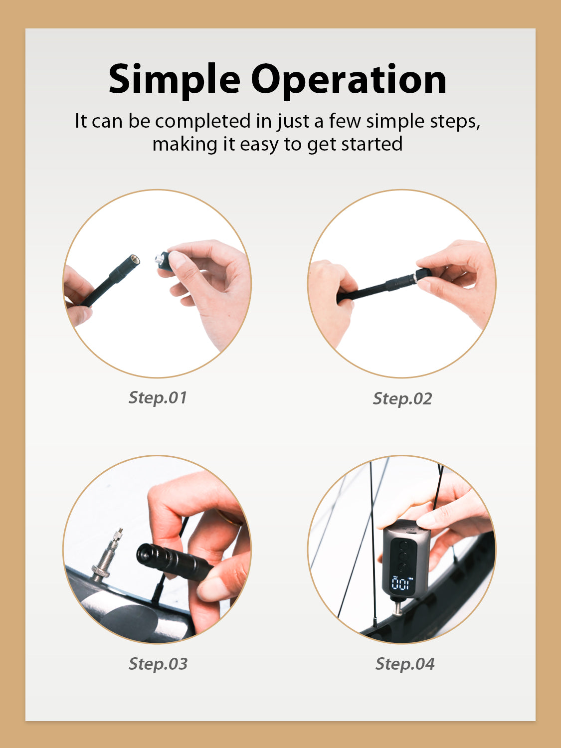 mini bicycle air pump operation